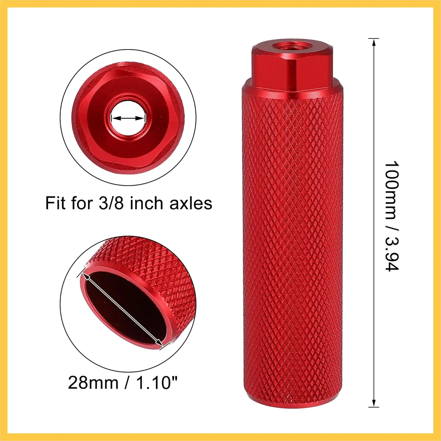 ۲ جفت زیرپایی رکاب عقب محور آلیاژ آلومینیوم جهانی ۱۰۰x۲۸ میلیمتری مناسب برای دوچرخه BMX MTB با محور ۳/۸ اینچ، مشکی قرمز قطعات جایگزین خودرو ۲ جفت زیرپایی رکاب عقب محور آلیاژ آلومینیوم جهانی ۱۰۰x۲۸ میلیمتری مناسب برای دوچرخه BMX MTB با محور ۳/۸ اینچ، مشکی قرمز قطعات جایگزین خودرو