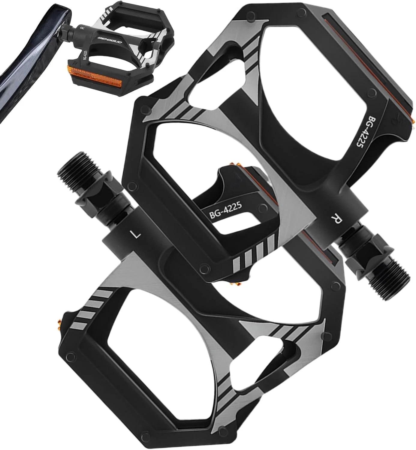 پدال دوچرخه - قطعه جایگزین ضد لغزش، پدال جایگزین دوچرخه با 2 بلبرینگ مهر و موم شده، برای تمرینات تناسب اندام، رفت و آمد و تورهای دوچرخه سواری در کوهستان و جاده