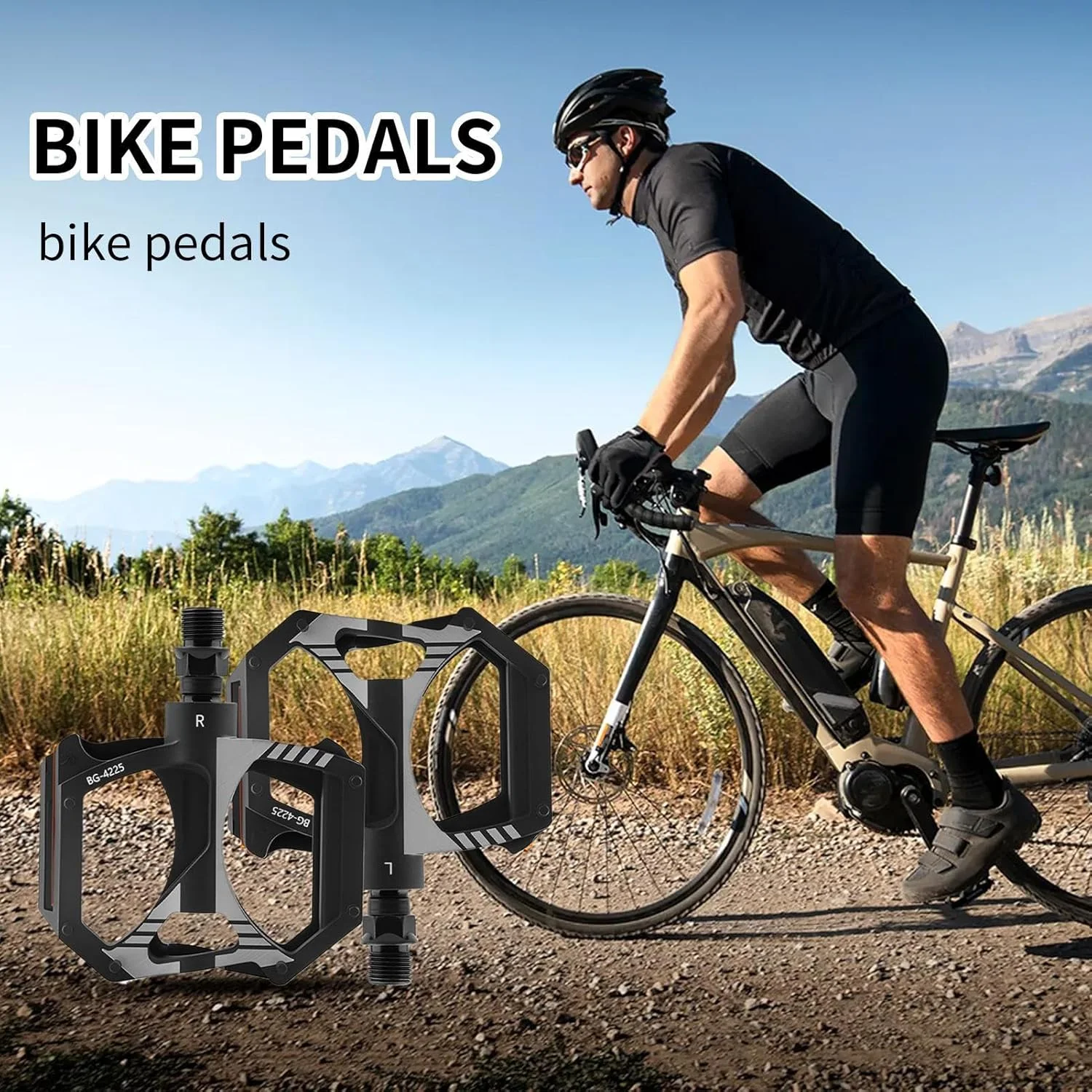 پدال دوچرخه - قطعه جایگزین ضد لغزش، پدال جایگزین دوچرخه با 2 بلبرینگ مهر و موم شده، برای تمرینات تناسب اندام، رفت و آمد و تورهای دوچرخه سواری در کوهستان و جاده
