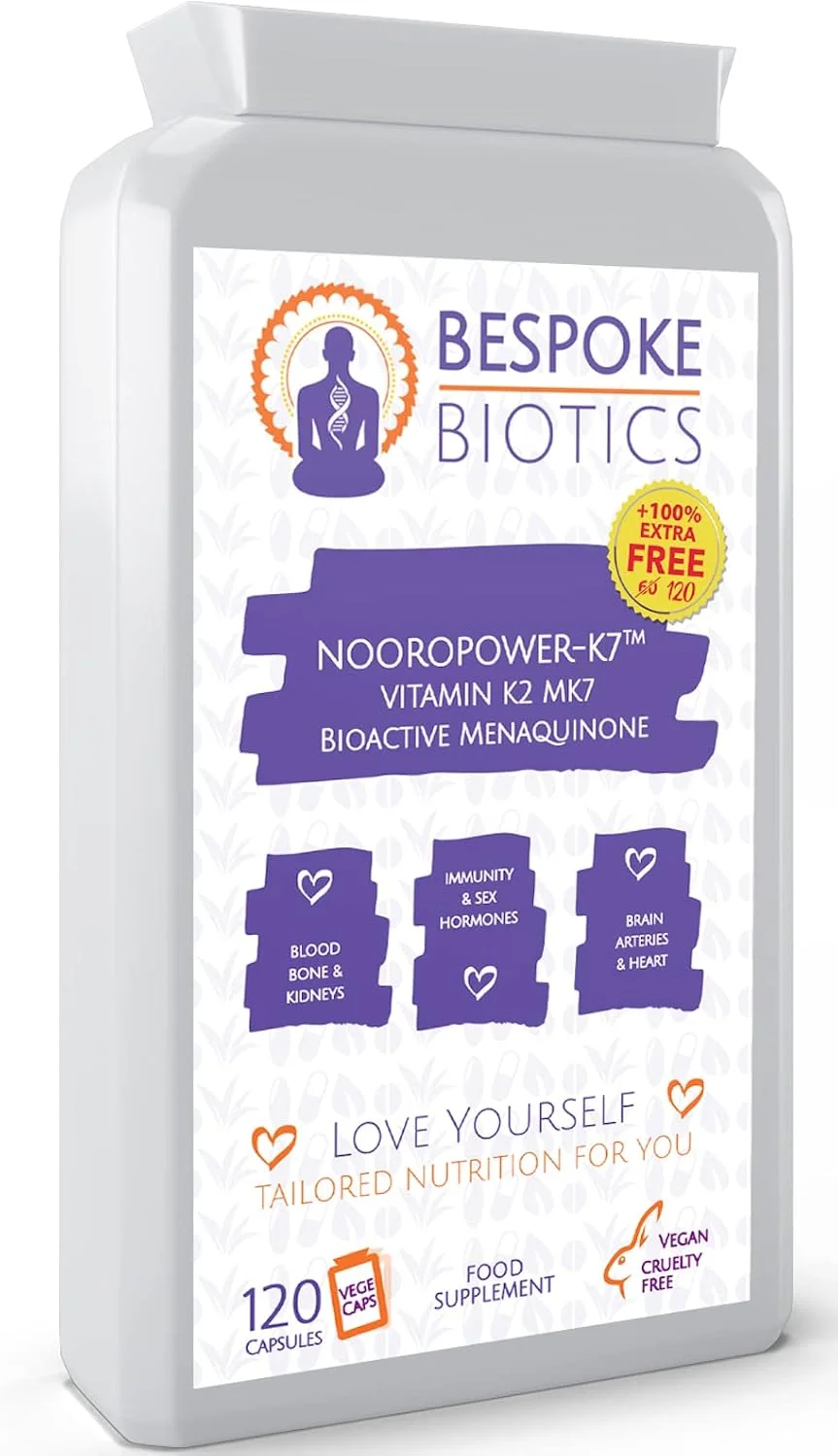 کپسول های ویتامین K2 MK7-60 با بلع آسان - Intraplant Pro | سنتز پروتئین | وگان | سلامت استخوان - شکستگی | خون دماغ | قلب | بهتر از مناکینون K2 MK4 | دوز ایمن ساخت انگلستان