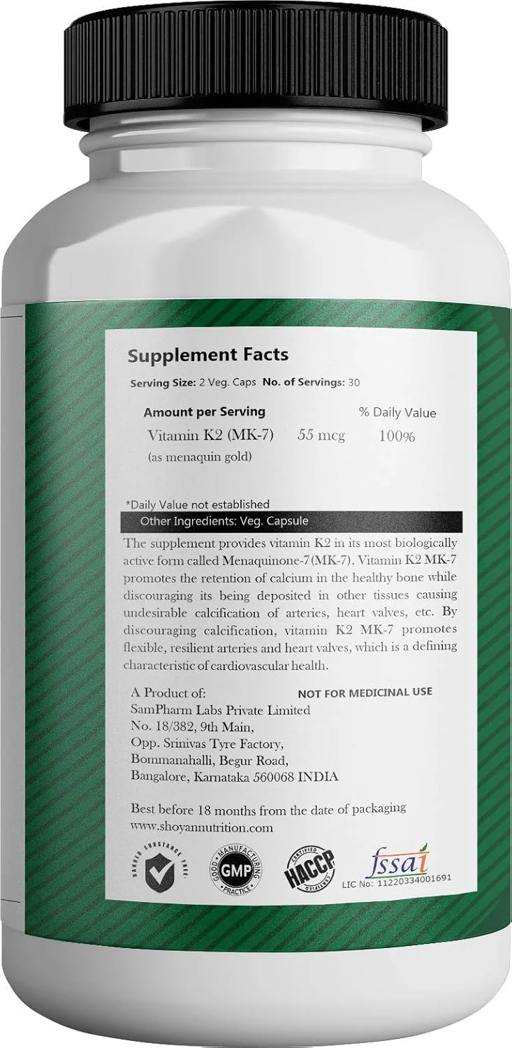 ویتامین K2 - MK-7 - 90 کپسول گیاهی | سلامت استخوان و قلب