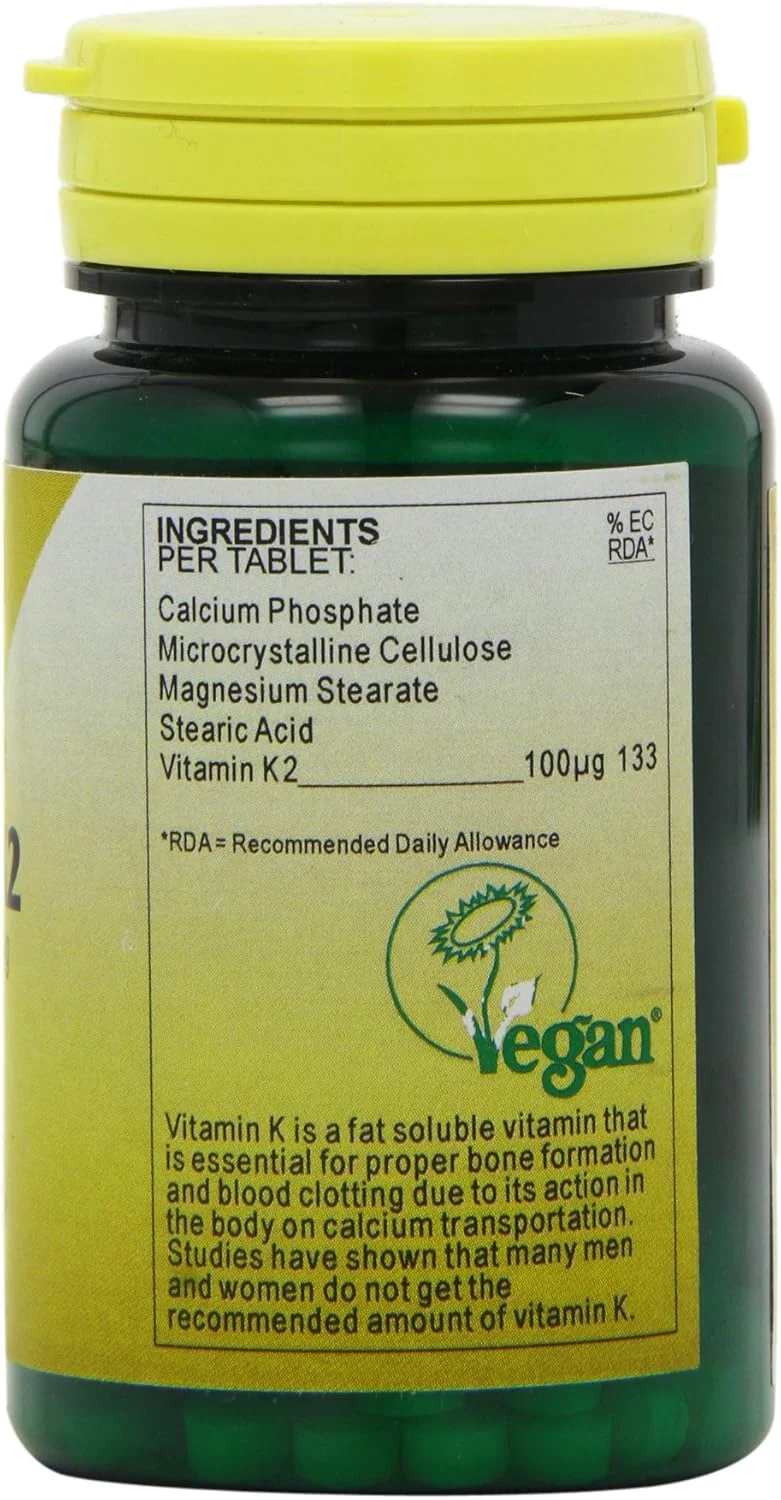 مکمل ویتامین K2 هلث پلاس ۱۰۰ میکروگرم، مکمل سلامت مفاصل و استخوان - ۶۰ قرص