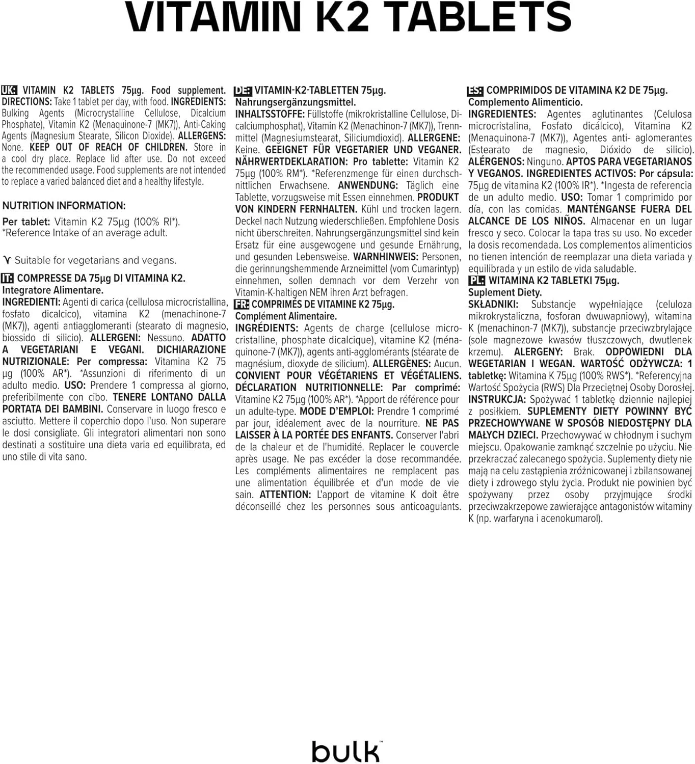 قرص ویتامین K2، 75 میکروگرم، 90 عدد قرص ویتامین K2، 75 میکروگرم، 90 عدد