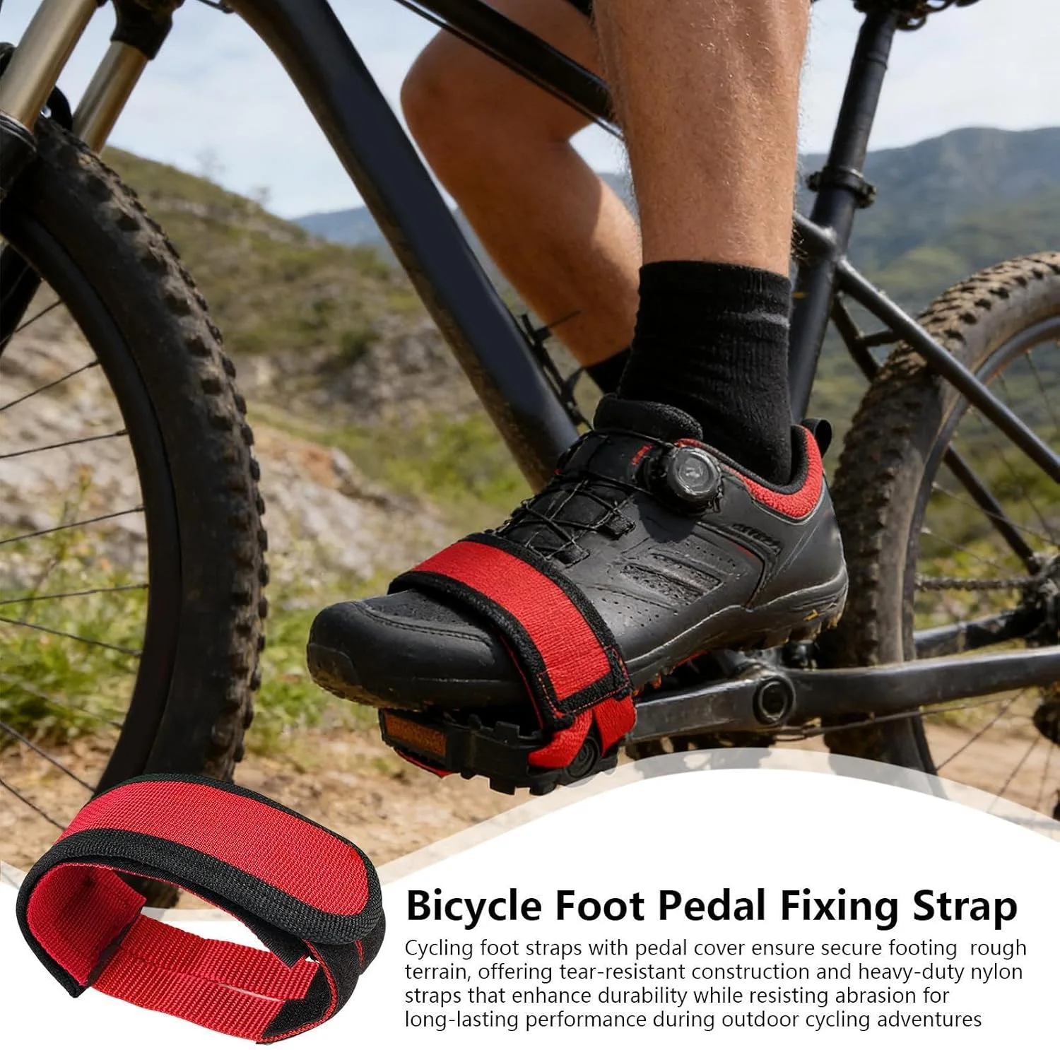 بند رکاب دوچرخه سواری - لوازم جانبی دوچرخه نایلونی - کمربند گیره پدال چسبی | برای زنان مردان بزرگسال کوهستان جاده تاشو فضای باز سواری تمرین باشگاه خانه سفر طولانی