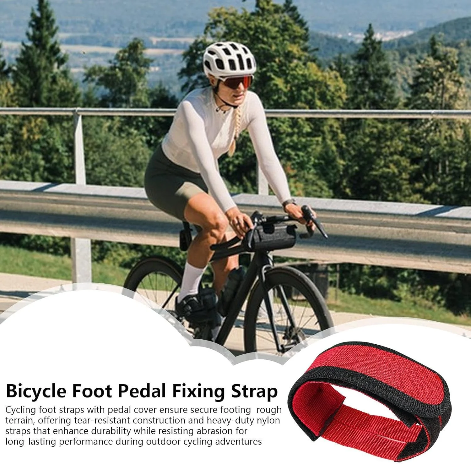 بند رکاب دوچرخه سواری - لوازم جانبی دوچرخه نایلونی - کمربند گیره پدال چسبی | برای زنان مردان بزرگسال کوهستان جاده تاشو فضای باز سواری تمرین باشگاه خانه سفر طولانی