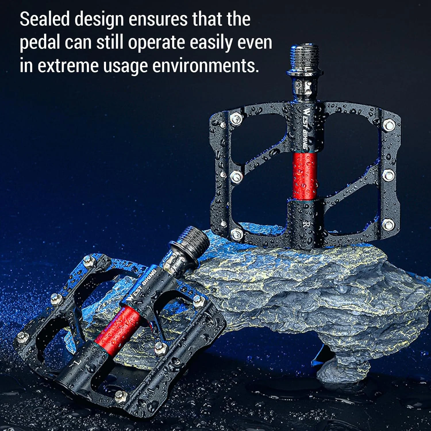 پدال دوچرخه کوهستان موریلیان، پدال های تخت دوچرخه آلیاژ آلومینیوم با 3 بلبرینگ مهر و موم شده و 12 پین ضد لغزش برای دوچرخه کوهستان و جاده پدال دوچرخه کوهستان موریلیان، پدال های تخت دوچرخه آلیاژ آلومینیوم با 3 بلبرینگ مهر و موم شده و 12 پین ضد لغزش برای دوچرخه کوهستان و جاده