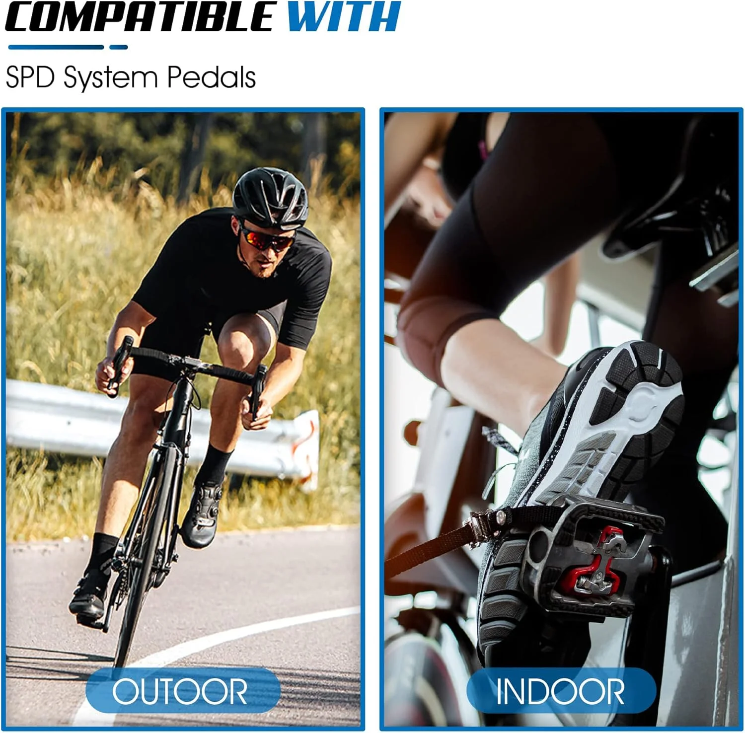 قفل رکاب دوچرخه کوهستان MAKINGTEC، سازگار با SHIMANO SPD، قفل رکاب دوچرخه مشکی با صفحات فلزی برای دوچرخه سواری داخلی و خارجی