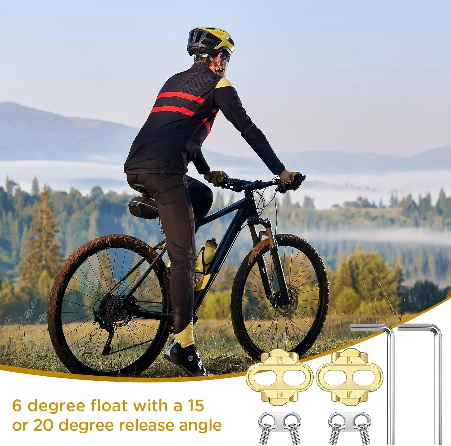 MAKINGTEC 4 عدد بست پدال دوچرخه به همراه 2 آچار آلن برای کفش های MTB سازگار با پدال های Eggbeater Candy Mallet Smarty