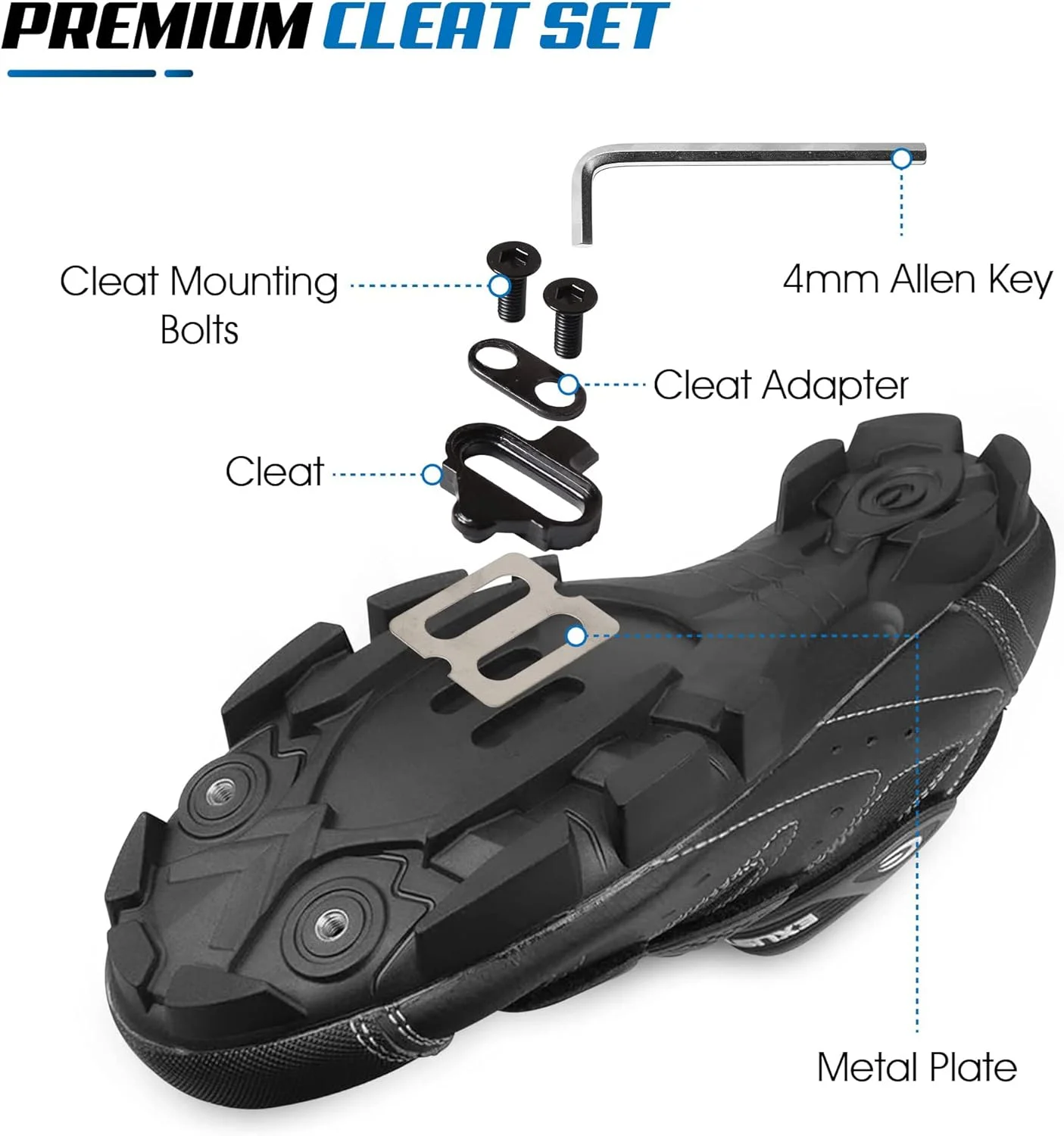 قفل رکاب دوچرخه کوهستان MAKINGTEC، سازگار با SHIMANO SPD، قفل رکاب دوچرخه مشکی با صفحات فلزی برای دوچرخه سواری داخلی و خارجی