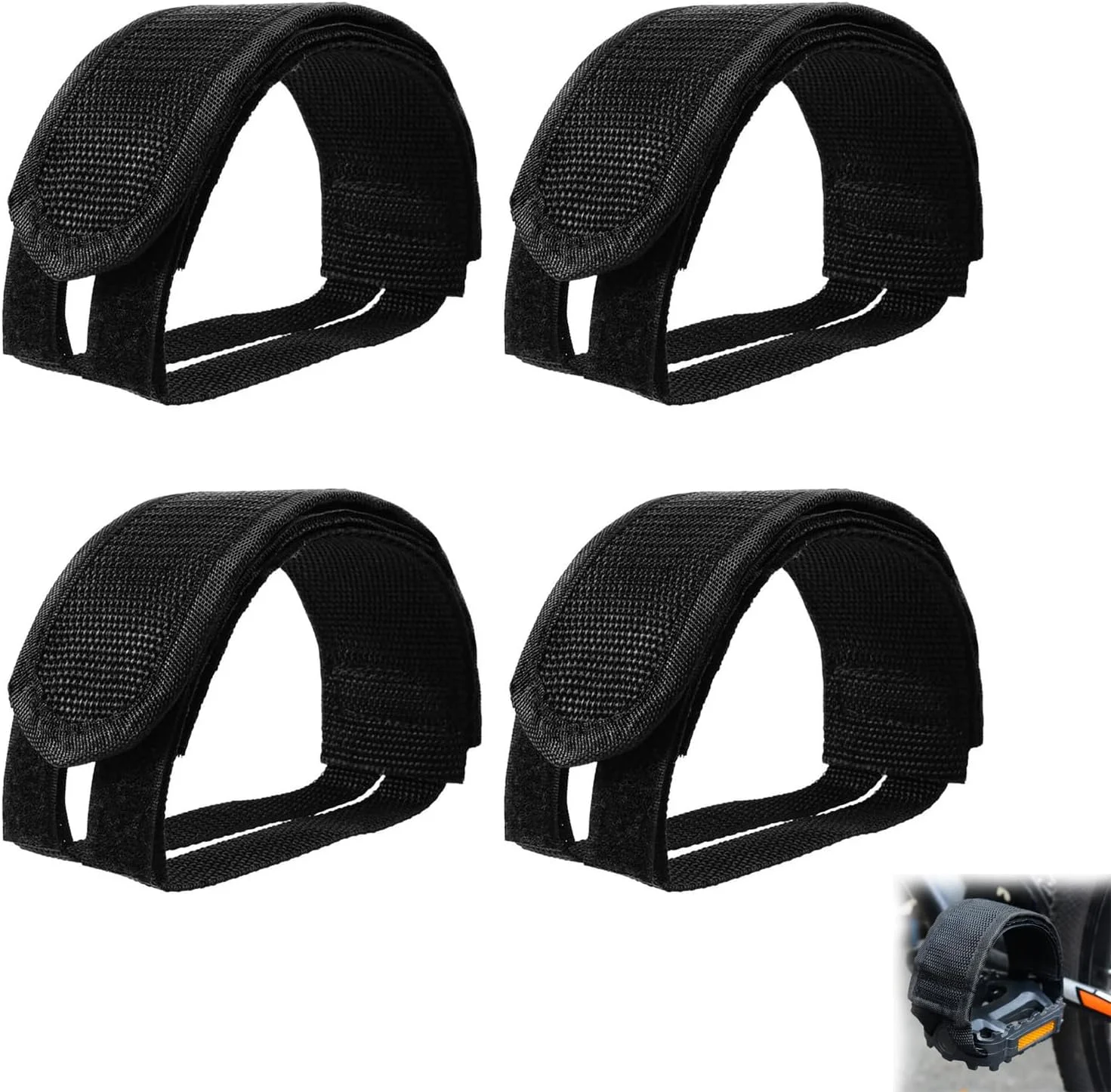 بند رکاب دوچرخه، 2 جفت بند رکاب دو طرفه ضد لغزش، بند رکاب قابل تنظیم برای دوچرخه ثابت