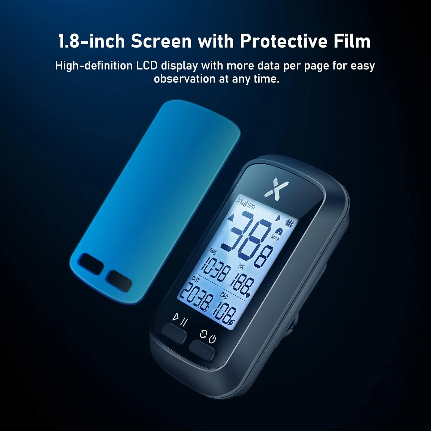 کامپیوتر دوچرخه سواری بی سیم XOSS G+، سرعت سنج و کیلومتر شمار GPS با بلوتوث و ANT+، لوازم جانبی دوچرخه با صفحه نمایش LCD، ردیاب ضد آب MTB مناسب برای همه دوچرخه ها