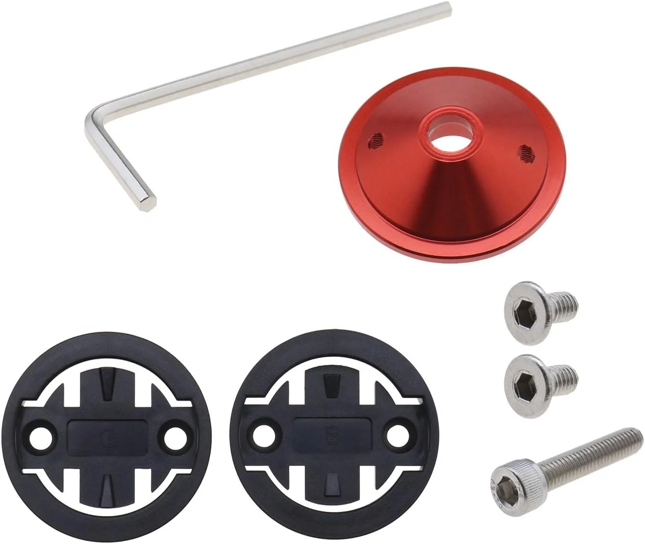 کیت نگهدارنده کامپیوتر دوچرخه روی درپوش بالایی کرپی فرمان، شامل 2 نوع آداپتور، سازگار با Garmin Edge 1000 820 810 و Bryton Rider R530 R330، رنگ قرمز