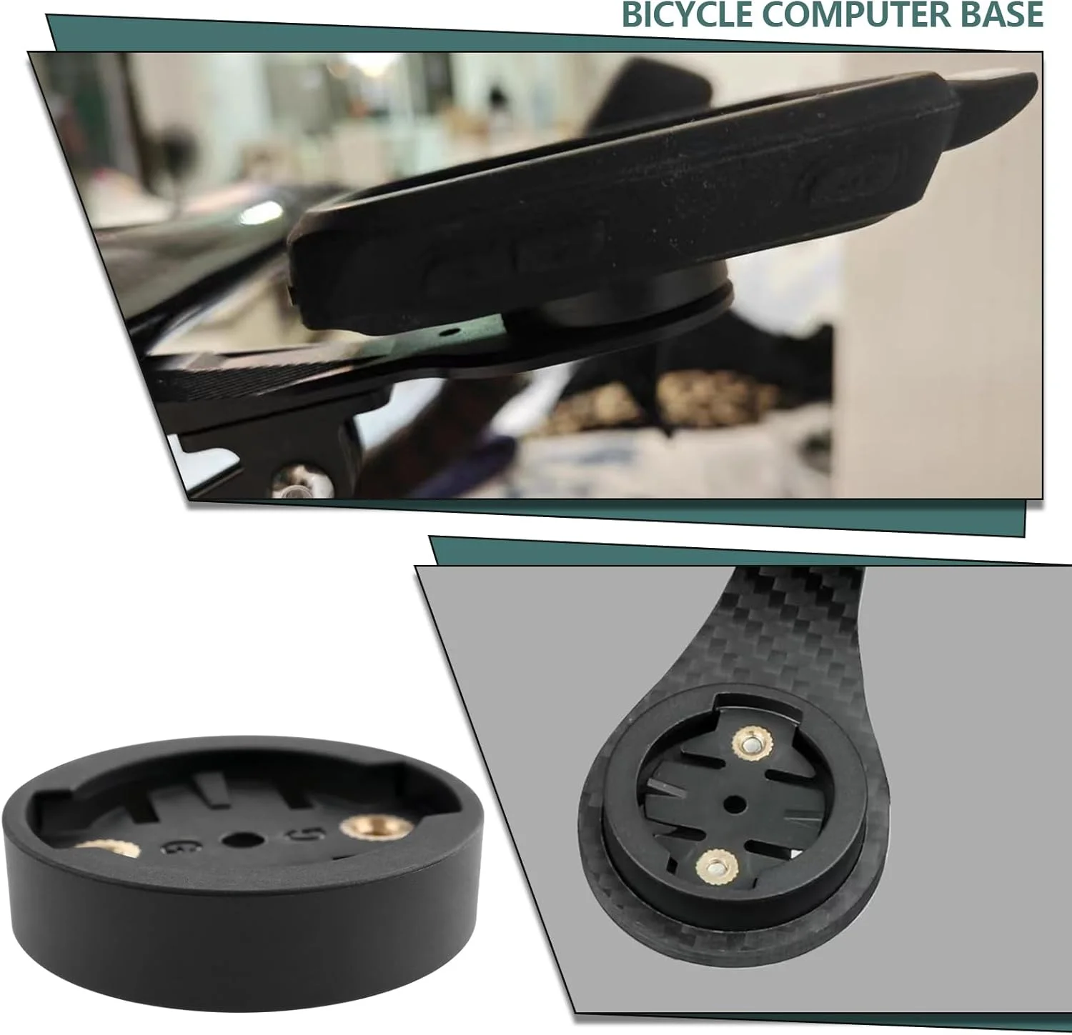 مجموعه 4 عددی پایه نگهدارنده کامپیوتر دوچرخه با آداپتور پایه ثابت، فاصله سوراخ 20 میلی متر، سازگار با پایه جلویی دوچرخه (مشکی)