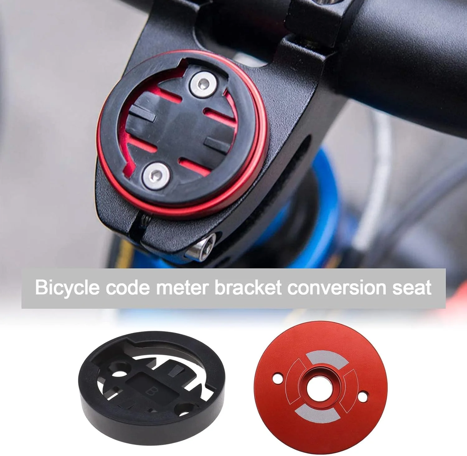 کیت نگهدارنده کامپیوتر دوچرخه روی درپوش بالایی کرپی فرمان، شامل 2 نوع آداپتور، سازگار با Garmin Edge 1000 820 810 و Bryton Rider R530 R330، رنگ قرمز