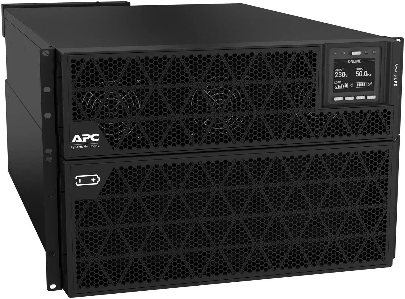 Smart-UPS On-Line APC، 20kVA/20kW با کیت ریل، سیم سخت 5 (3P+N+E)+سیم 3 (1P+N+E)، کارت شبکه، فرکانس 50/60Hz ± 4 Hz، مشکی | SRTG20KXLI / SRTGRK2 / SRTGRK1 Smart-UPS On-Line APC، 20kVA/20kW با کیت ریل، سیم سخت 5 (3P+N+E)+سیم 3 (1P+N+E)، کارت شبکه، فرکانس 50/60Hz ± 4 Hz، مشکی | SRTG20KXLI / SRTGRK2 / SRTGRK1