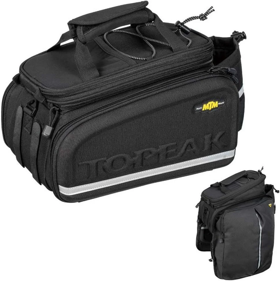 کیف باربند دوچرخه Topeak MTM Multi Mount TrunkBag DXP، ضد آب با قسمت های جانبی تاشو برای اتصال به KLICKfix/Racktime Snapit یا MIK Adapter، مشکی