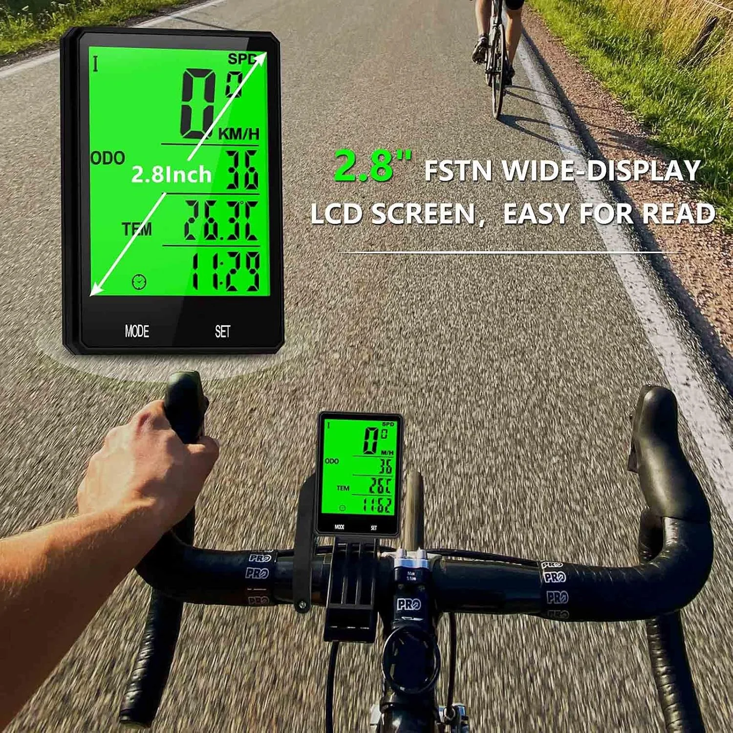 کامپیوتر دوچرخه SYOSI، کامپیوترهای دوچرخه ضد آب بی سیم، کیلومتر شمار دوچرخه با 21 عملکرد، سرعت سنج دوچرخه با صفحه نمایش LCD دارای نور پس زمینه برای دوچرخه های جاده ای، دوچرخه های کوهستانی، دوچرخه های تاشو و غیره