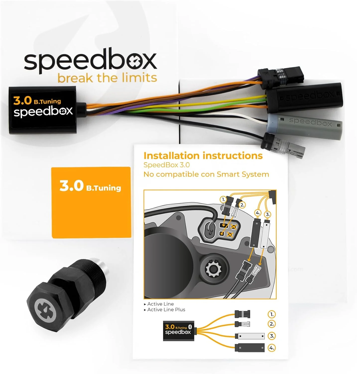 چیپ تیونینگ SpeedBox 3.0 B.Tuning برای موتورهای Bosch به همراه ابزار جداکننده زنجیر، مناسب برای دوچرخه های برقی با موتور Bosch سال 2014-2024