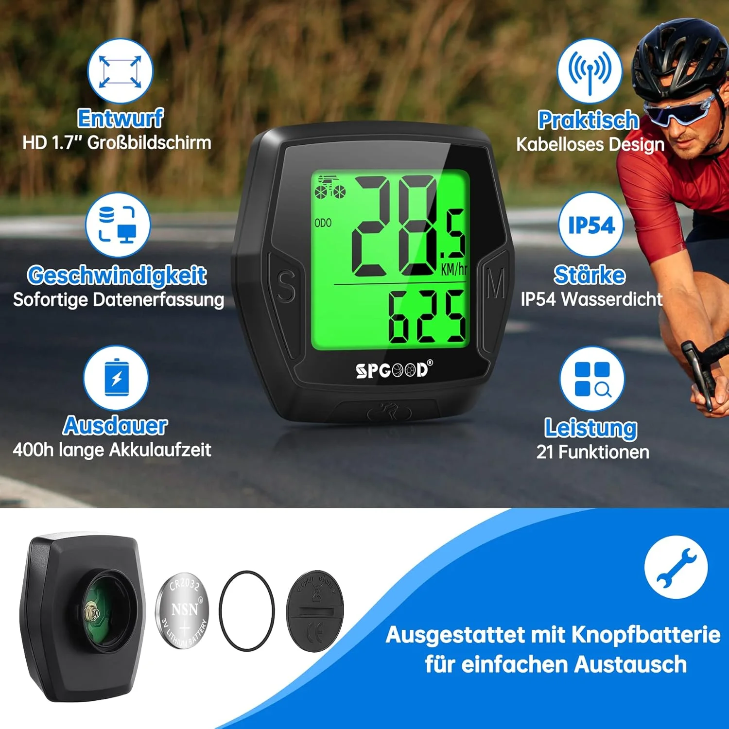 کامپیوتر دوچرخه بی سیم، سرعت سنج دوچرخه، مشکی، صفحه نمایش LCD، سنسور سرعت، کامپیوتر دوچرخه کامپیوتر دوچرخه بی سیم، سرعت سنج دوچرخه، مشکی، صفحه نمایش LCD، سنسور سرعت، کامپیوتر دوچرخه