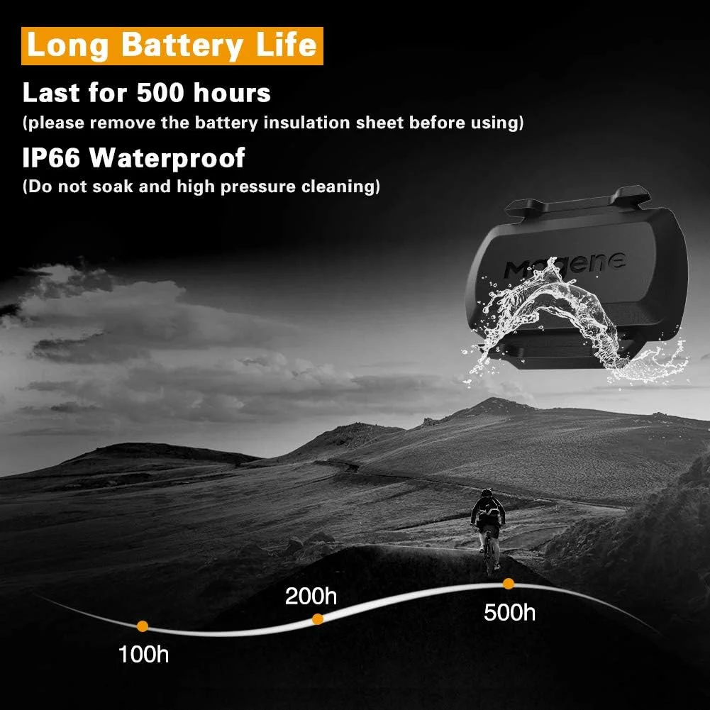 سنسور سرعت/دور در دقیقه دوچرخه سواری Magene مناسب فضای باز/داخل سالن، سنسور RPM کامپیوتر دوچرخه بی سیم بلوتوث/Ant+ برای دوچرخه جاده یا دوچرخه ثابت و مربی سازگار با Onelap، Wahoo Fitness، Zwift