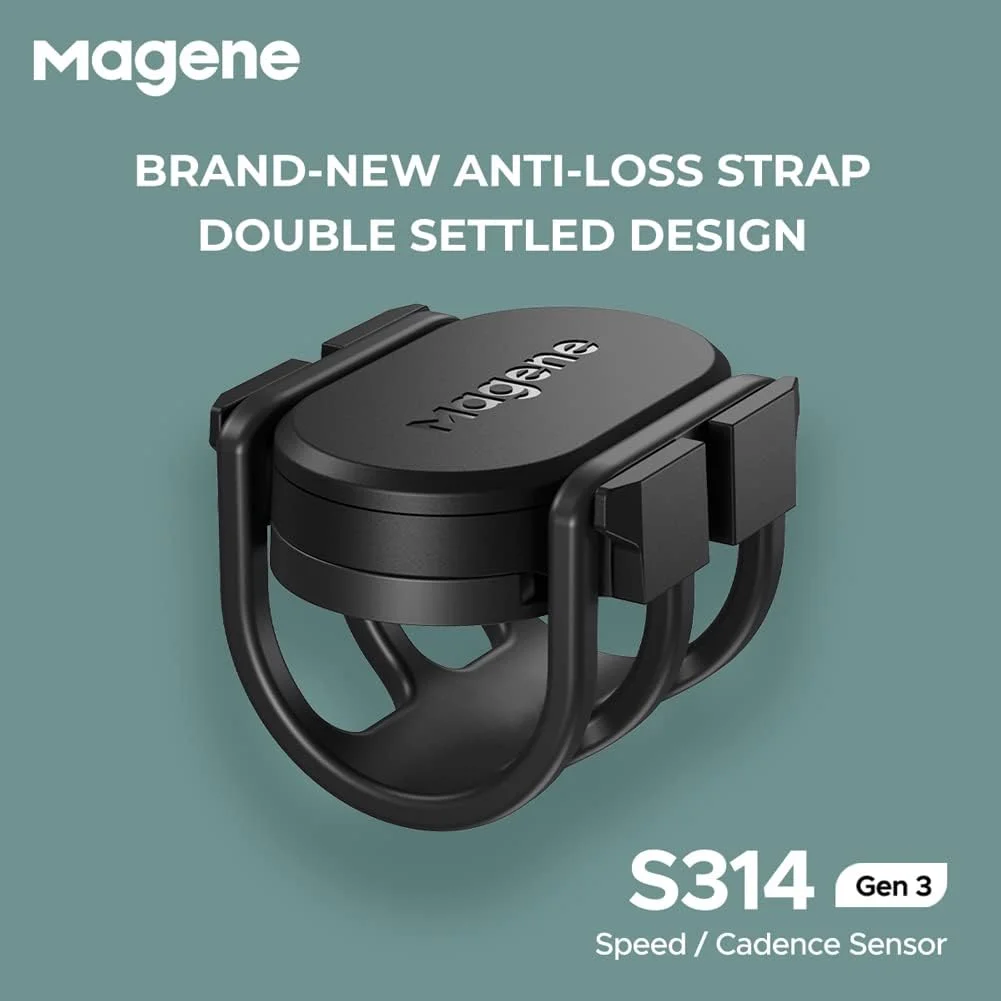 سنسور سرعت/دور موتور دوچرخه Magene S314، سنسور سرعت/دور موتور بی سیم ANT+/Bluetooth سازگار با برنامه تلفن و کامپیوترهای دوچرخه، ساعت های ورزشی مانند Garmin، Onelap و غیره...