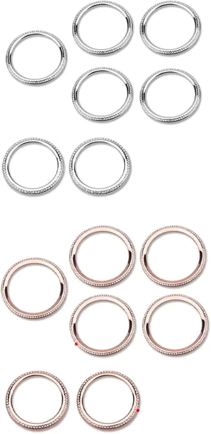 حلقه تزیینی کریستالی دریچه خروجی تهویه مطبوع برای کلاس های A B GLA CLA GLB W177 W247 X247 C118 H247 (اندازه: رزگلد عقب 2 عدد)