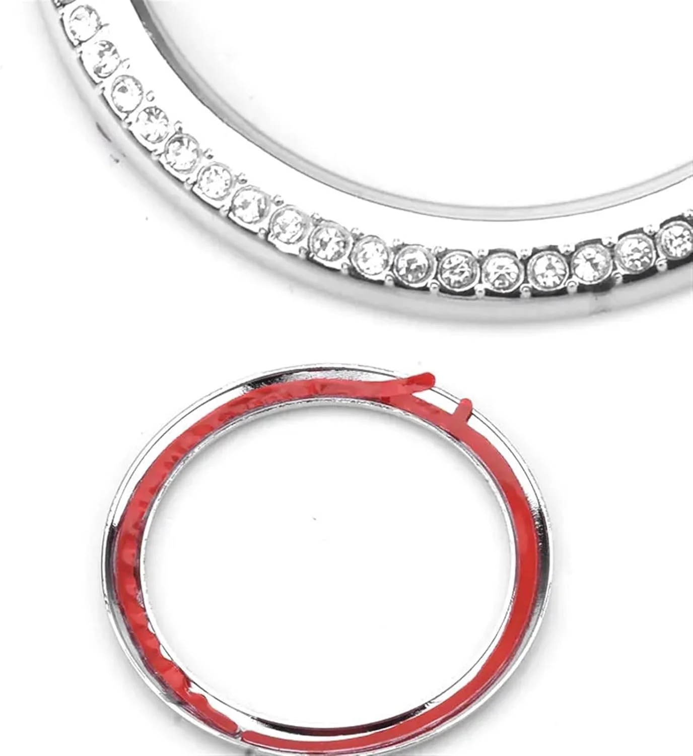 حلقه تزیینی کریستالی دریچه خروجی تهویه مطبوع برای کلاس های A B GLA CLA GLB W177 W247 X247 C118 H247 (اندازه: رزگلد عقب 2 عدد)