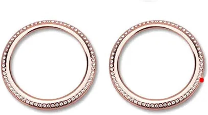 حلقه تزئینی کریستالی دریچه خروجی هوا برای کلاس های A B GLA CLA GLB W177 W247 X247 C118 H247، برچسب الماس، قالب گیری داخلی (اندازه: 2 عدد طلایی رُز عقب)