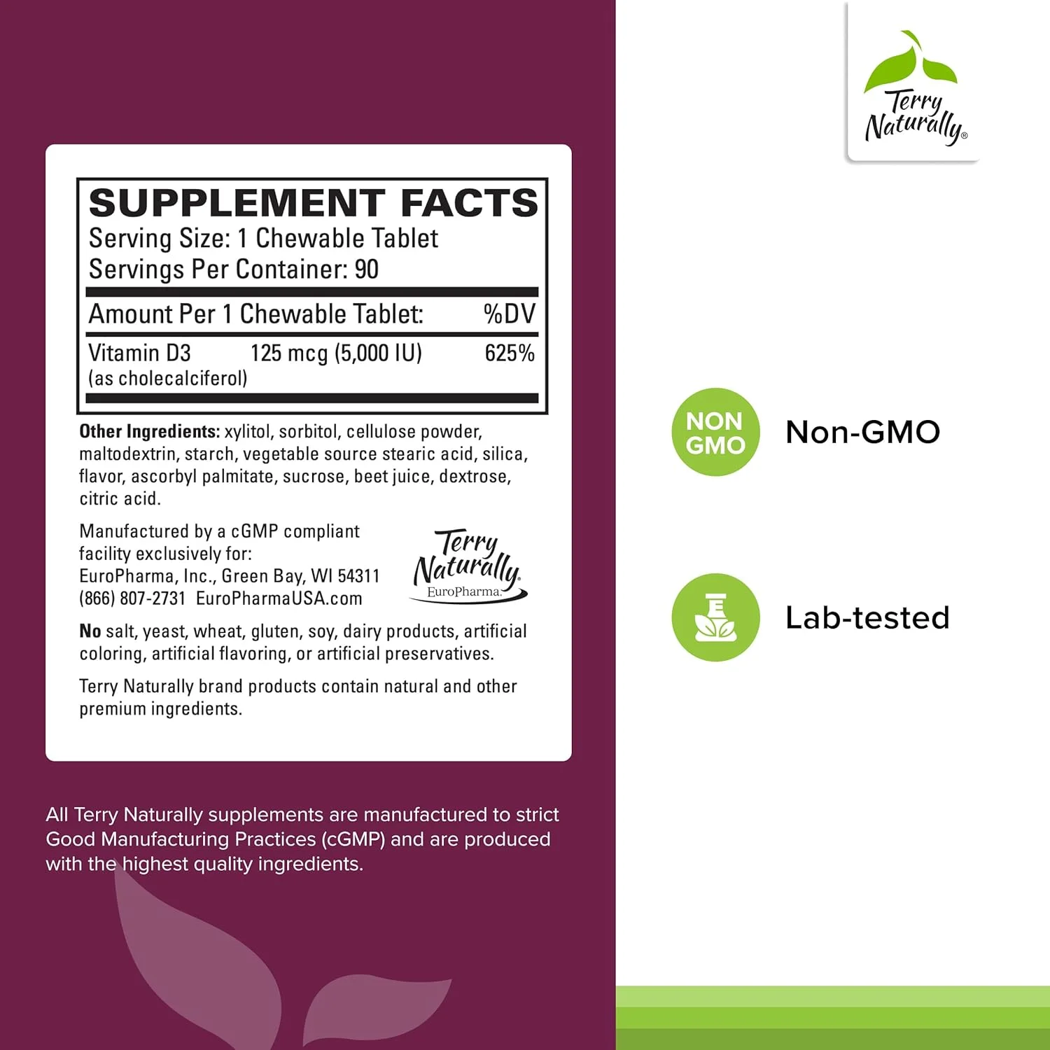 یوروفرما - قرص جویدنی ویتامین D3 تری نچرالی 5000 واحد بین المللی، 90 عدد، 124591 یوروفرما - قرص جویدنی ویتامین D3 تری نچرالی 5000 واحد بین المللی، 90 عدد، 124591