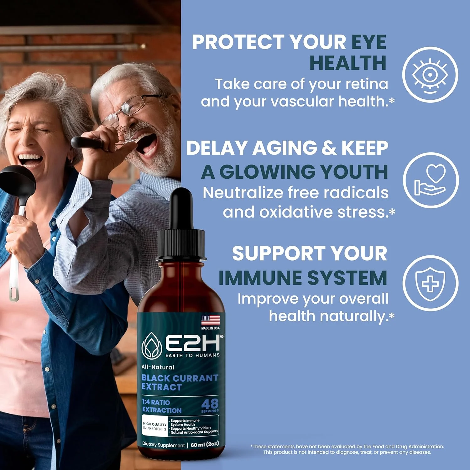 عصاره انگور فرنگی سیاه طبیعی E2H EARTH TO HUMANS، دانه انگور فرنگی سیاه پرس سرد با امگا 6 GLA - سلامت سیستم ایمنی - مایع با جذب سریع (2 بطری)