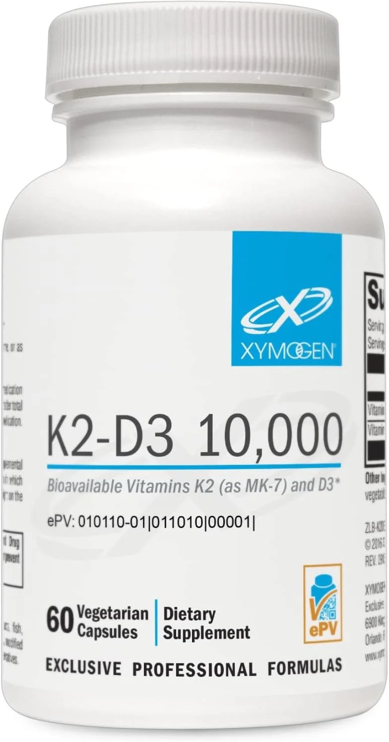 زایموژن K2-D3 10000 - ویتامین D3 K2 - ویتامین D با قابلیت جذب بالا 10000 واحد بین المللی (کوله کلسیفرول) با MK-7 - مکمل حمایت از قلب، شریان ها، سلامت استخوان + سیستم ایمنی (60 کپسول)
