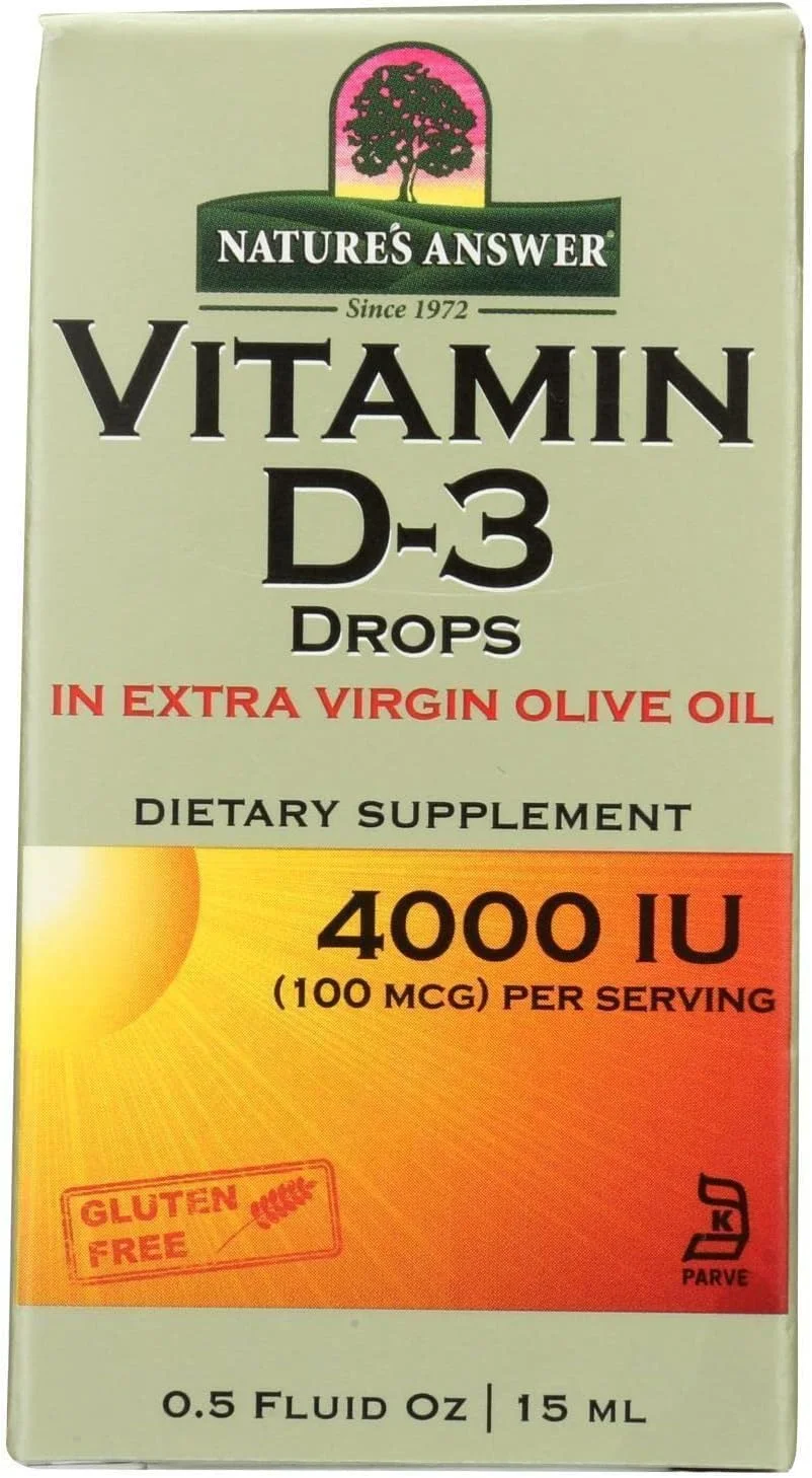 قطره ویتامین D-3 Nature's Answer، 15 میلی لیتر، 4000 واحد بین المللی