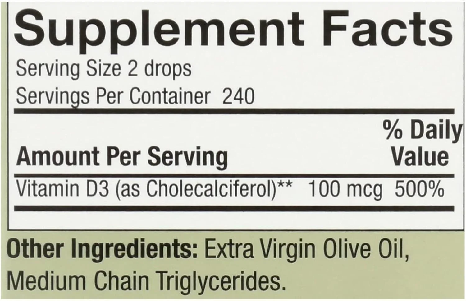 قطره ویتامین D-3 Nature's Answer، 15 میلی لیتر، 4000 واحد بین المللی