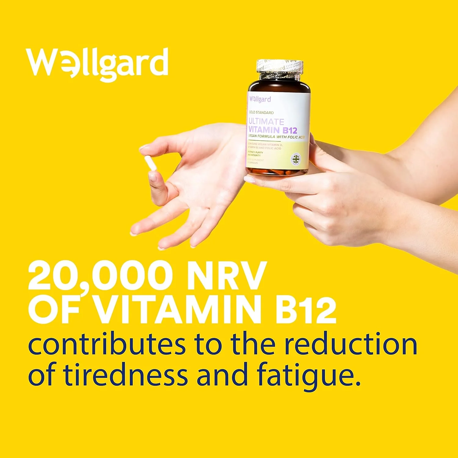 ولگرد مکمل ویتامین ب۱۲ گیاهی با قدرت بالا - فرموله شده با متیل کوبالامین ب۱۲، ویتامین ب۶، اسید فولیک و ویتامین د۳، مکمل ب۱۲ برای آقایان و بانوان، ساخت انگلستان