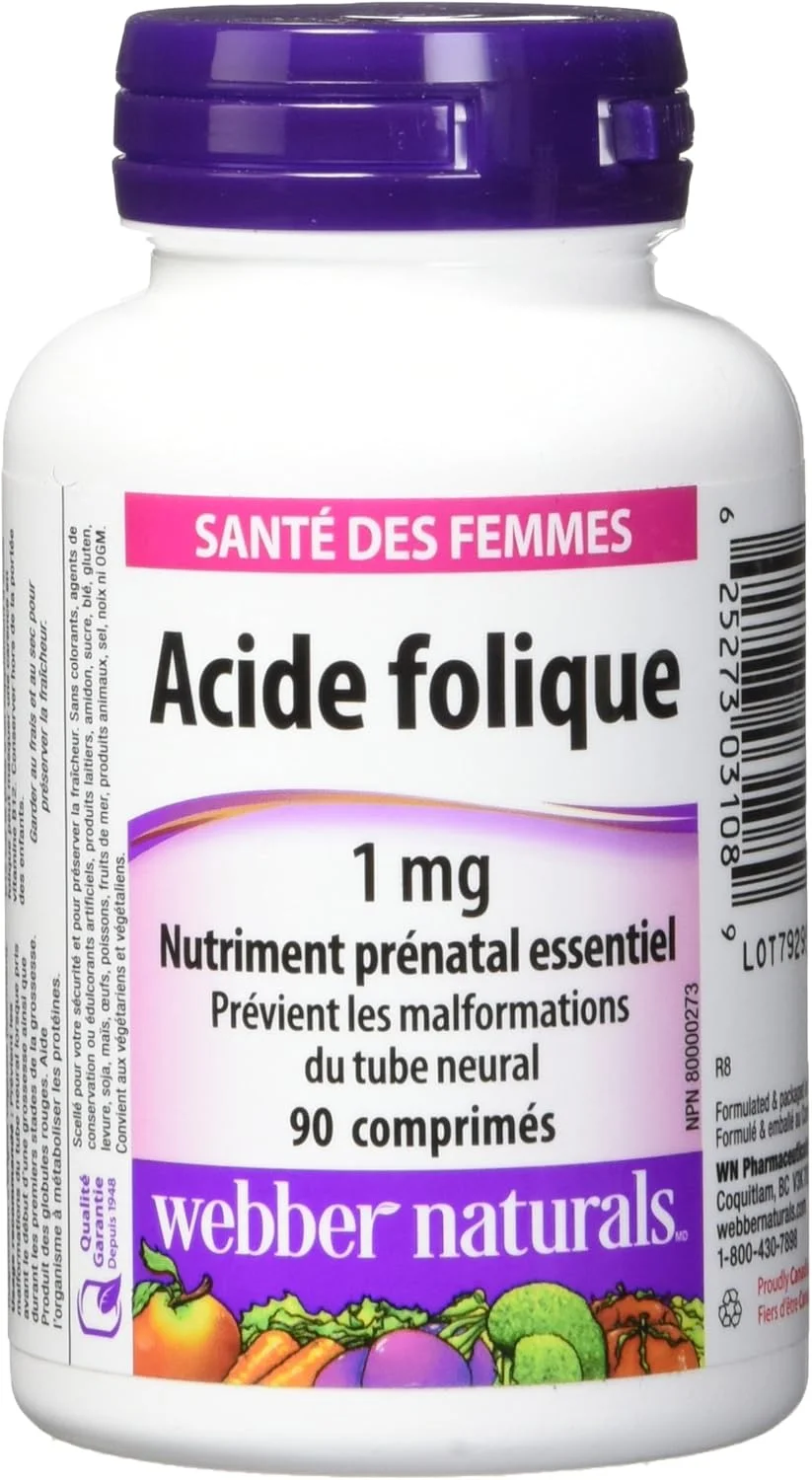 وببر نچرالز فولیک اسید ۱ میلی گرم ۹۰ عددی