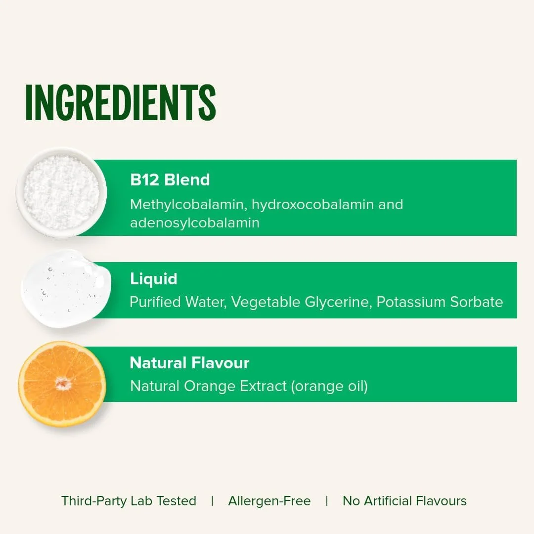 ویوو لایف کمپلکس ویتامین B12، مکمل سلامتی با قدرت بالا، قطره مایع با طعم پرتقال، 60 میلی لیتر، 60 سروینگ
