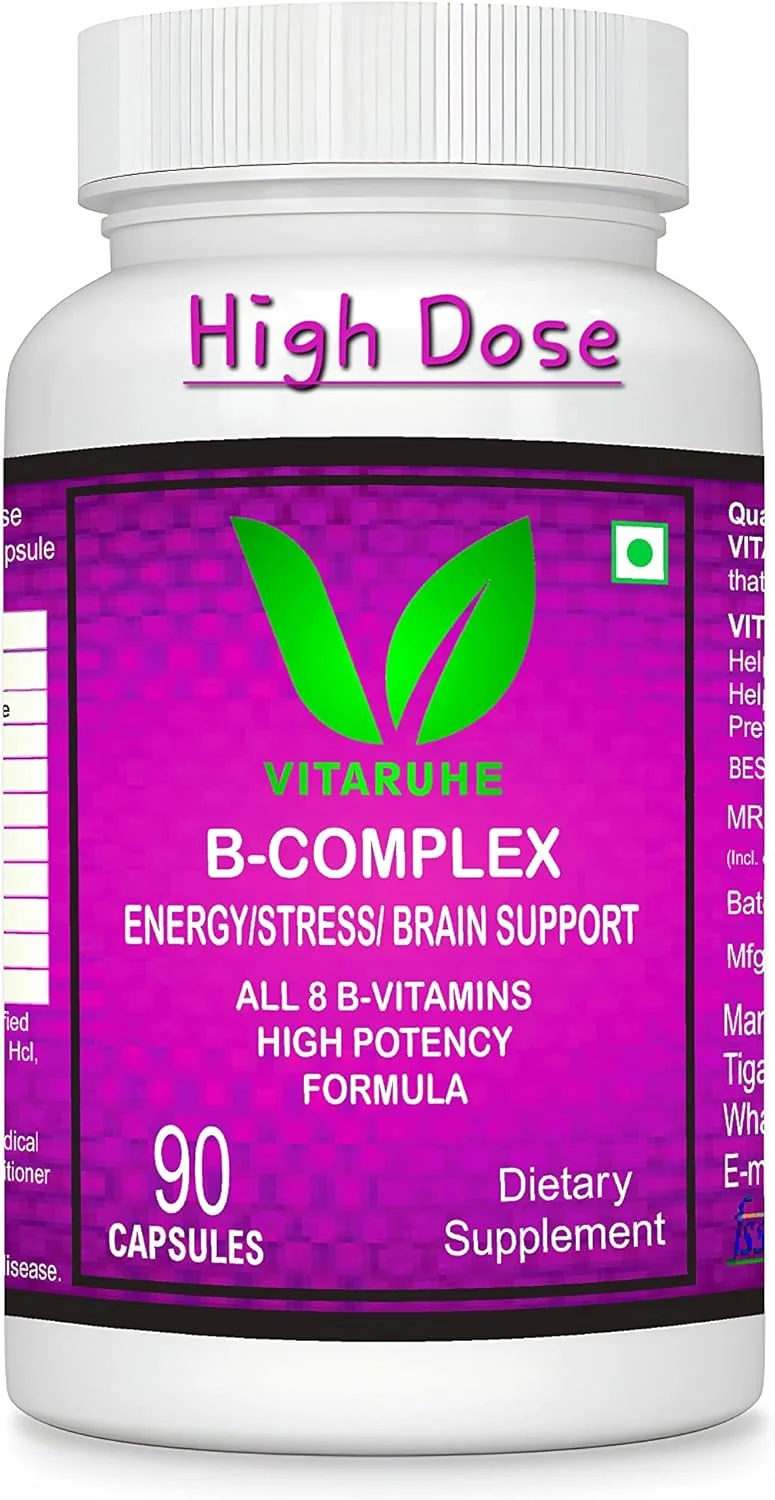 ویتامین ب-کمپلکس با قدرت بالا VITARUHE® B1، B2، B3، B5، B6، B7، B9، B12 وگان، 90 کپسول، تامین 3 ماه ویتامین ب-کمپلکس با قدرت بالا VITARUHE® B1، B2، B3، B5، B6، B7، B9، B12 وگان، 90 کپسول، تامین 3 ماه