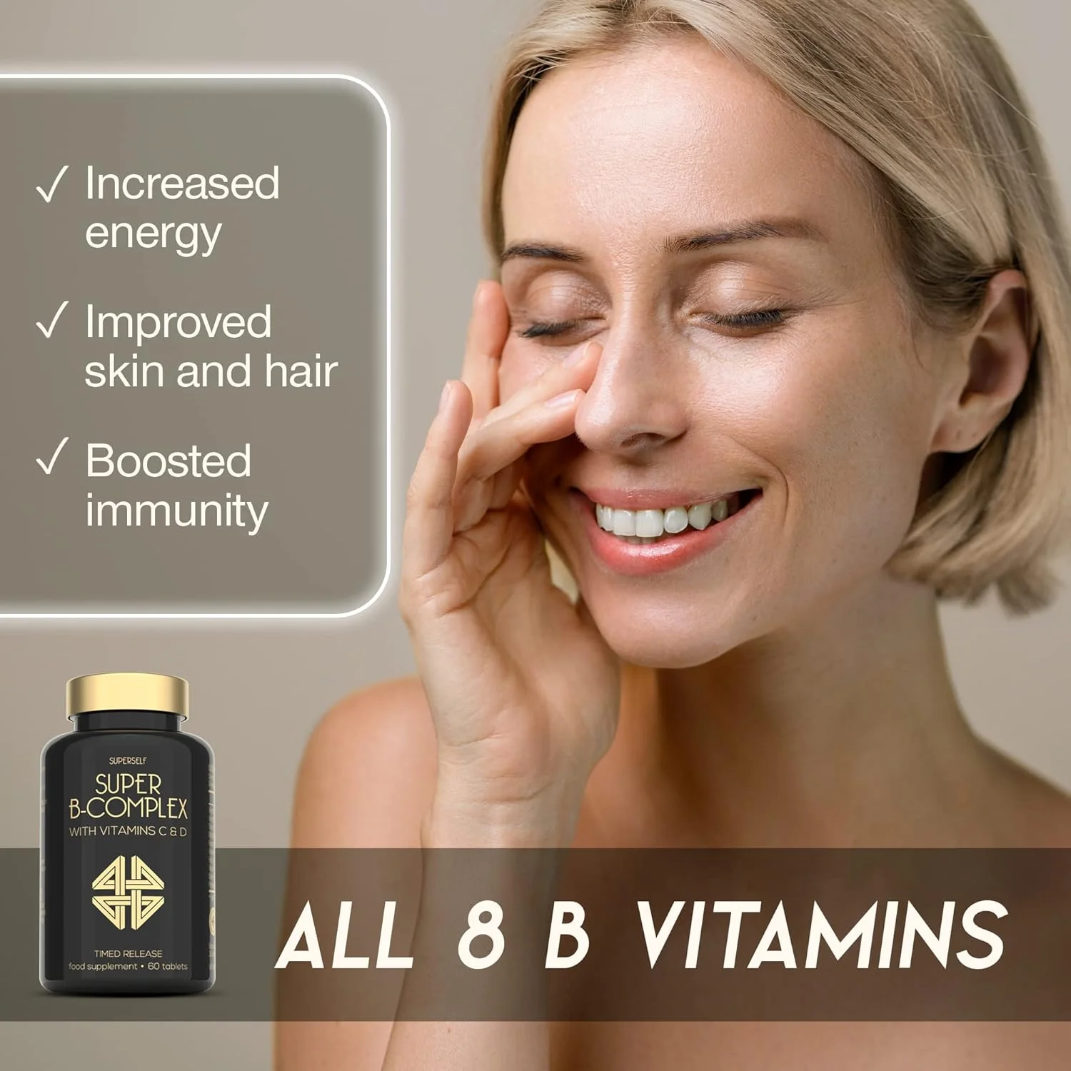 قرص کمپلکس ویتامین B با قدرت بالا - کمپلکس سوپر B با رهش زمانی غنی شده با ویتامین های C و D - 90 عدد قرص - تمام 8 ویتامین B12، B6، اسید فولیک، بیوتین، B1، B2، B3، B5 - مکمل ویتامین B ساخت انگلستان و وگان قرص کمپلکس ویتامین B با قدرت بالا - کمپلکس سوپر B با رهش زمانی غنی شده با ویتامین های C و D - 90 عدد قرص - تمام 8 ویتامین B12، B6، اسید فولیک، بیوتین، B1، B2، B3، B5 - مکمل ویتامین B ساخت انگلستان و وگان