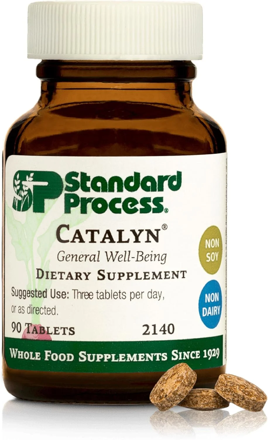 Standard Process Inc. Catalyn - Whole Food Foundational Support for General Wellbeing with Vitamin D, Vitamin C, Vitamin A, Thiamine, Riboflavin, Vitamin B6, Magnesium Citrate, and More - 90 Tablets
