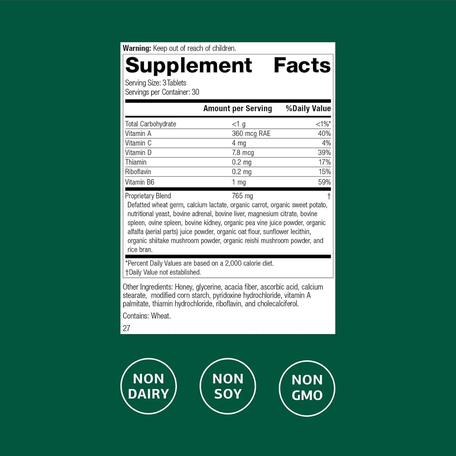Standard Process Inc. Catalyn - Whole Food Foundational Support for General Wellbeing with Vitamin D, Vitamin C, Vitamin A, Thiamine, Riboflavin, Vitamin B6, Magnesium Citrate, and More - 90 Tablets