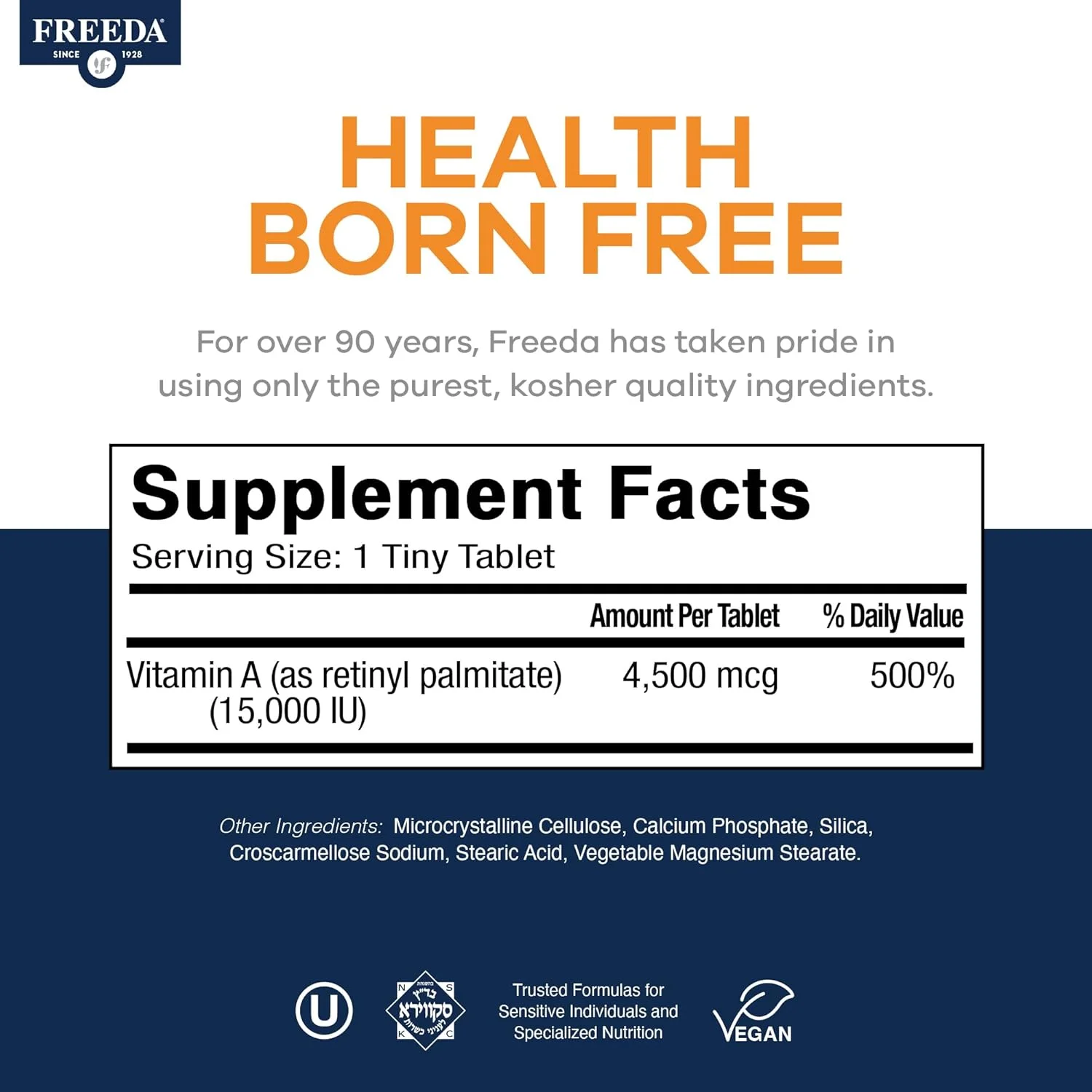 فریدا کوشر ویتامین آ پالمیتات 15000 واحد بین المللی - 250 قرص