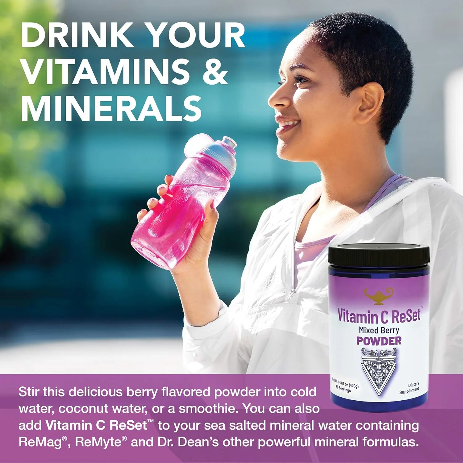 پودر مخلوط توت ویتامین C RnA ReSet - تقویت سیستم ایمنی، استخوان، پوست، مو و سلامت کامل بدن - 420 گرم