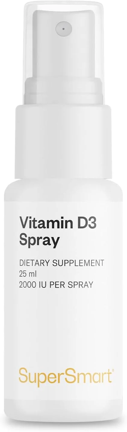 اسپری ویتامین D3 سوپراسمارت 2000 IU (کلکلسیفرول) - تقویت استخوان ها و عضلات سالم | غیر تراریخته و بدون گلوتن - 25 میلی لیتر اسپری ویتامین D3 سوپراسمارت 2000 IU (کلکلسیفرول) - تقویت استخوان ها و عضلات سالم | غیر تراریخته و بدون گلوتن - 25 میلی لیتر