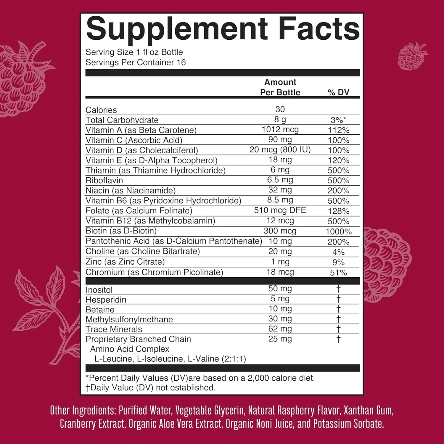 مولتی ویتامین مایع روزانه برای زنان، مردان و کودکان از MaryRuth's | بدون شکر افزوده | طعم تمشک | ویتامین های مایع برای بزرگسالان و کودکان | تقویت کننده انرژی و زیبایی | بطری های 16-1 اونس مایع