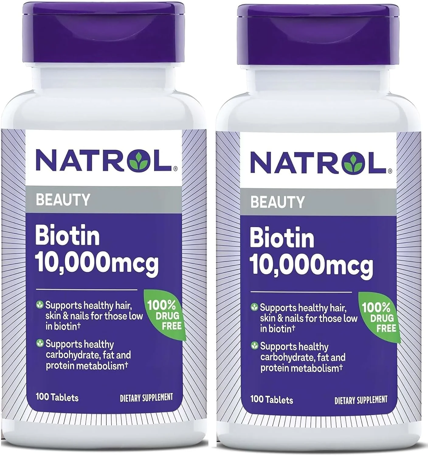 ناترول، بیوتین، 10000 میکروگرم، بسته 2 عددی، هر بطری 100 قرص