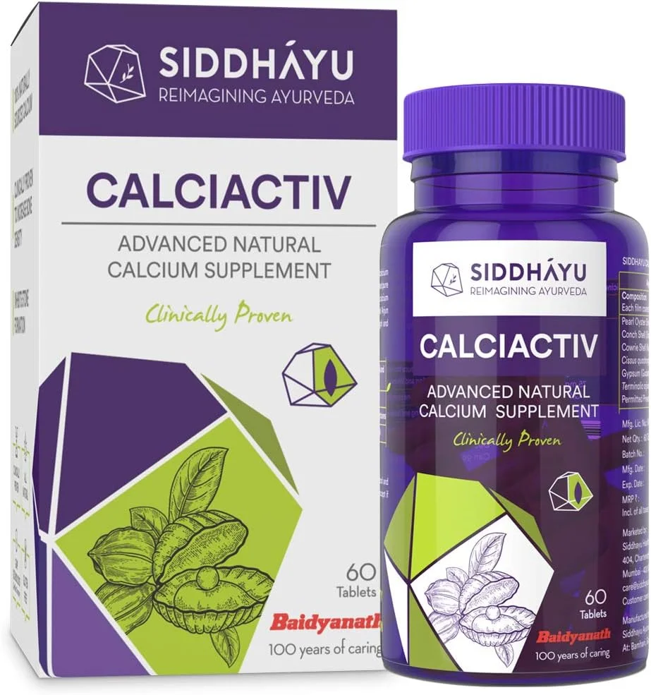 سیدهایو کلسی‌اکتیو | مکمل کلسیم طبیعی برای بانوان | قرص کلسیم آیورودیک برای آقایان | برای سلامت استخوان | سلامت مفاصل | 60 عدد قرص