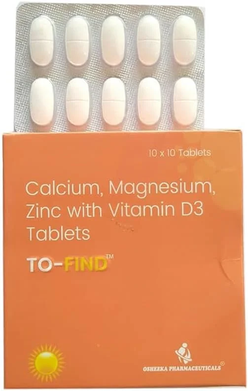 ویتامین D3 کلسیم زینک Tofind بسته 5 عددی، 50 عددی