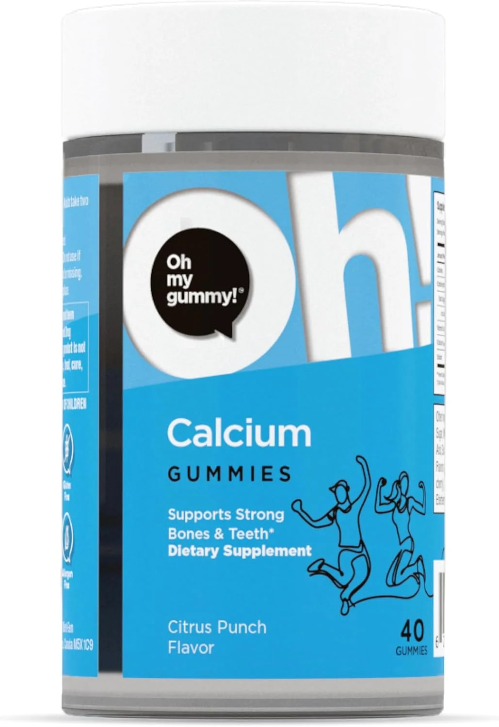 پاستیل کلسیم برای پشتیبانی از استخوان و عضله - مکمل های ویتامین D3 کلسیم برای کودکان و بزرگسالان - 40 پاستیل