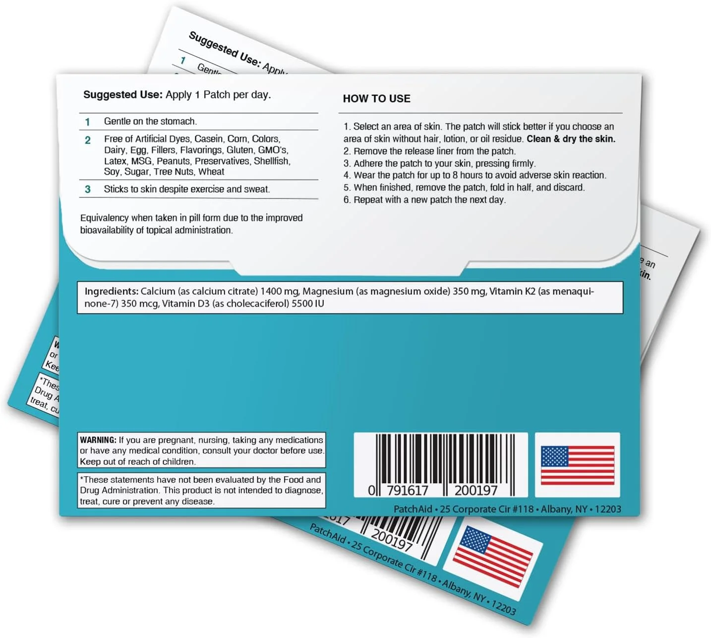 برچسب موضعی ویتامین D3/کلسیم Patch Aid - سفید برچسب موضعی ویتامین D3/کلسیم Patch Aid - سفید