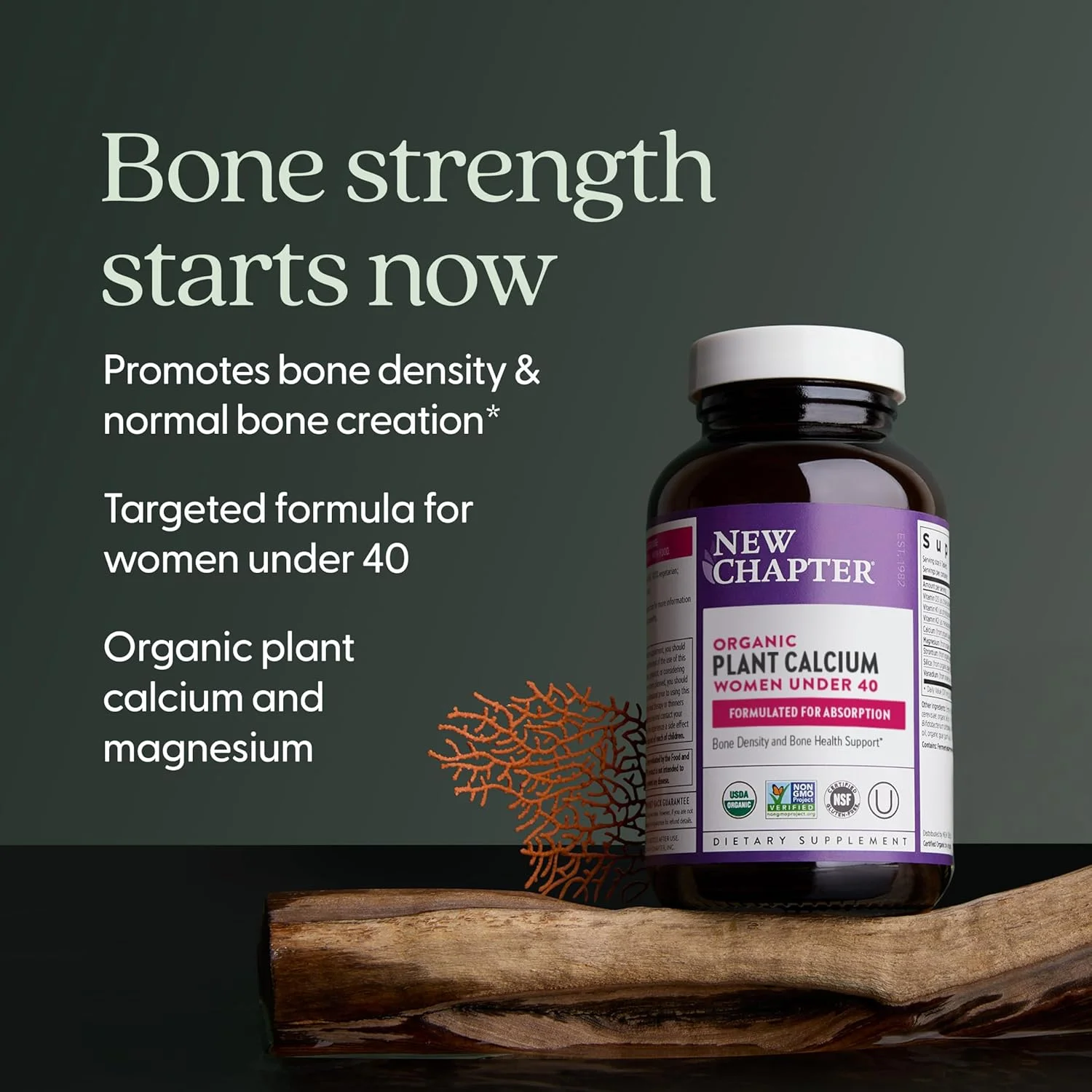 مکمل کلسیم نیو چپتر - کلسیم گیاهی ارگانیک برای زنان زیر 40 سال، با ویتامین D3 برای جذب + ویتامین K2 + منیزیم، گیاهی، بدون گلوتن - 60 عدد مکمل کلسیم نیو چپتر - کلسیم گیاهی ارگانیک برای زنان زیر 40 سال، با ویتامین D3 برای جذب + ویتامین K2 + منیزیم، گیاهی، بدون گلوتن - 60 عدد
